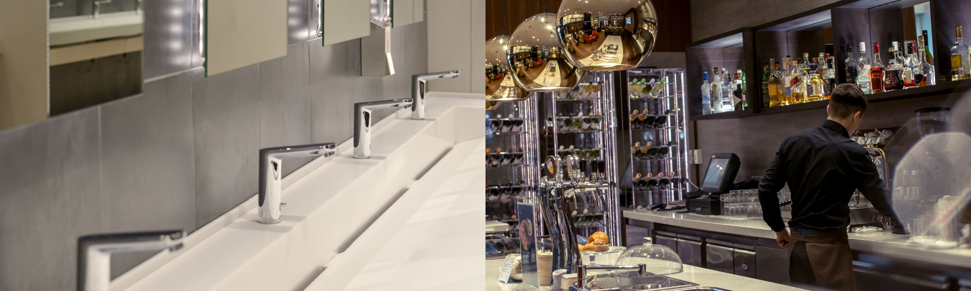Glass and chrome surfaces